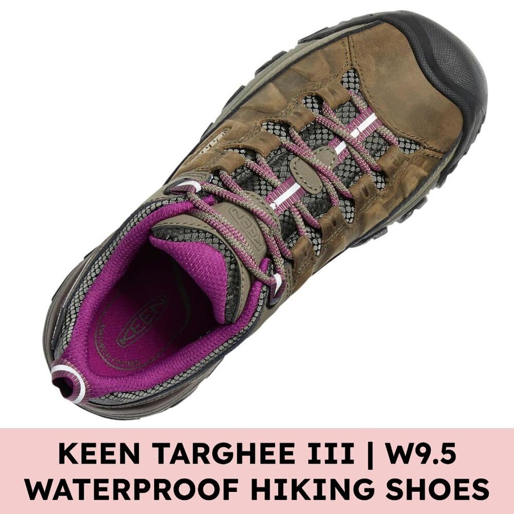 KEEN Targhee III Low Waterproof Hiking Shoes Brown Plum Gorpcore W 9.5 - Picture 12 of 12